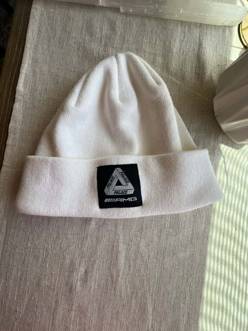 Palace x AMG 2.0 Tri-Ferg Beanie White